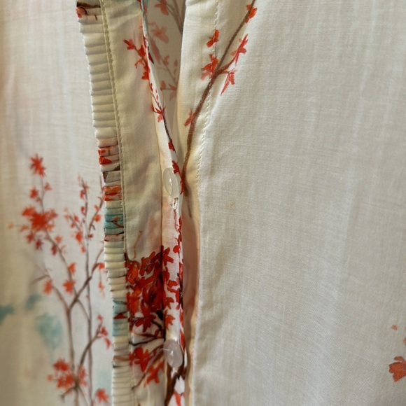 LCDA La Costa Del Algodōn En Plein Air Lingerie Long Floral Dress Size Medium - Picture 16 of 16